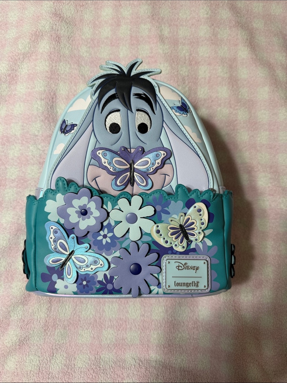 Loungefly Eeyore Floral Butterfly Mini Backpack - Teal & Lavender